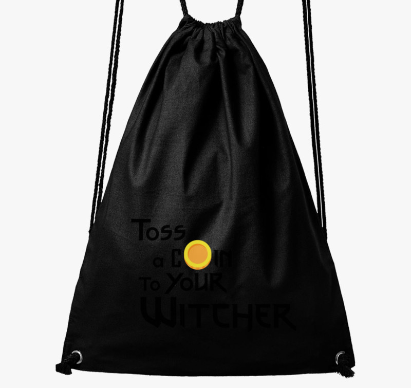 Toss a coin to your Witcher tornazsák — Fekete