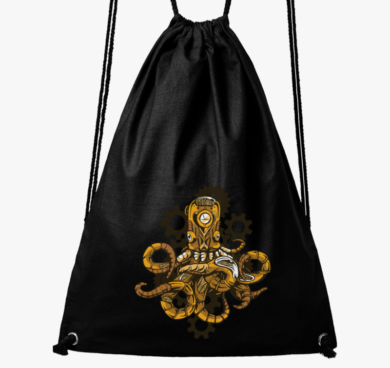 Steampunk polip tornazsák — Fekete