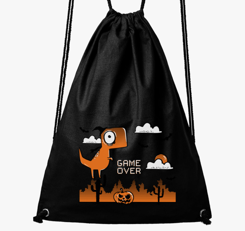 Game Over Halloween tornazsák — Fekete