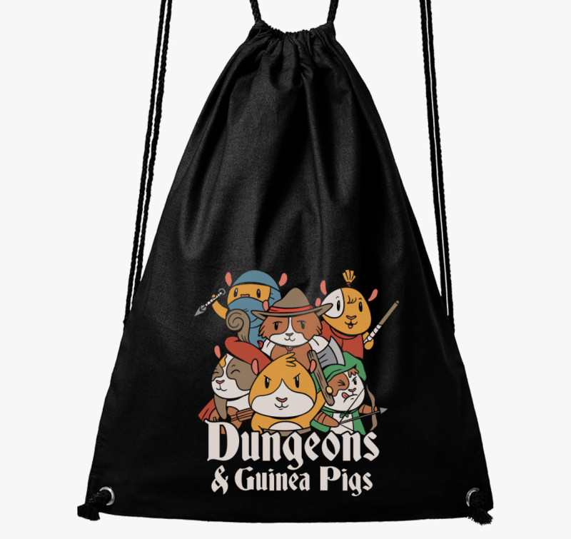 Dungeon and Guinea Pigs tornazsák — Fekete