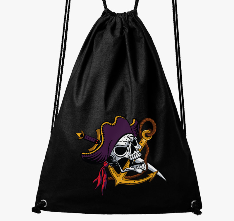Pirate skull 4 tornazsák — Fekete