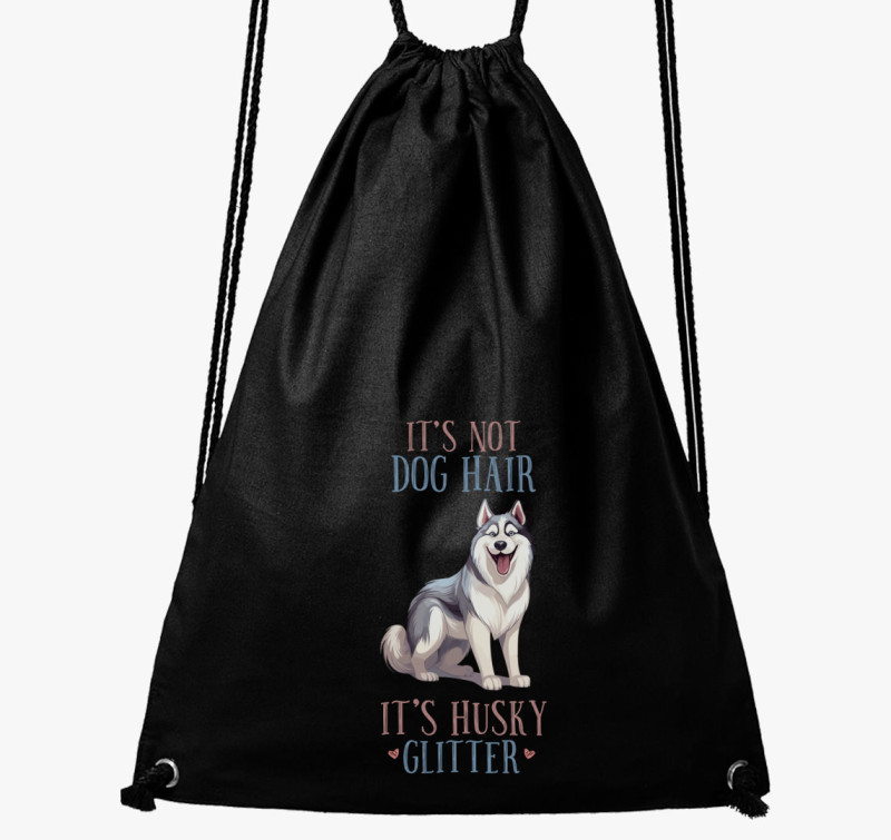 Husky glitter tornazsák — Fekete