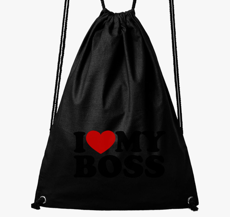 I love my boss tornazsák — Fekete