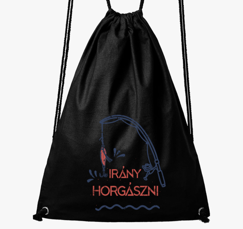 Irány horgászni tornazsák — Fekete