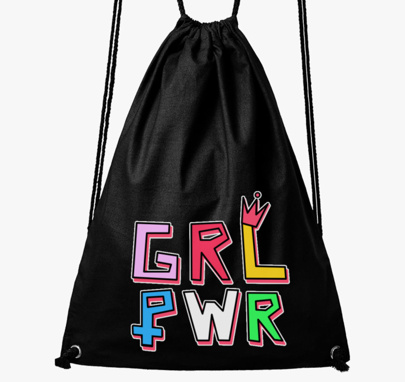 Girl power tornazsák — Fekete
