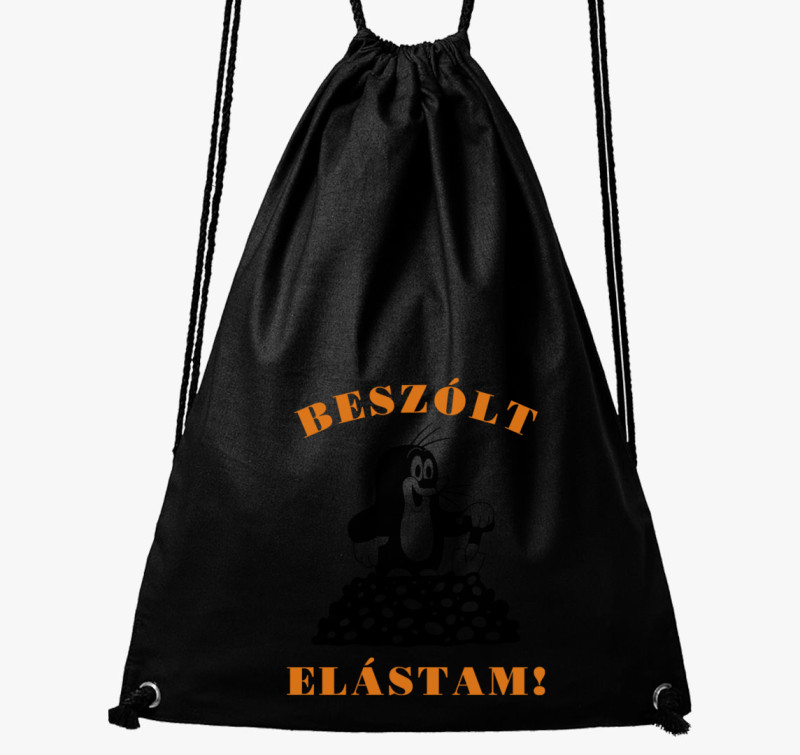 Beszólt elástam! tornazsák — Fekete