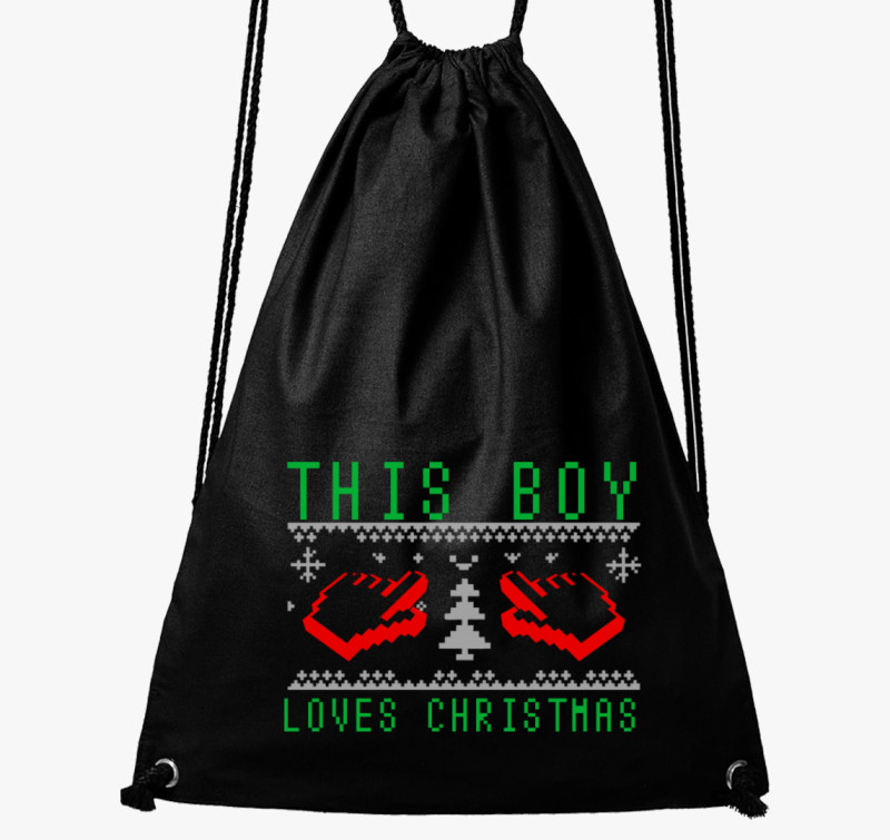This boy love Christmas tornazsák — Fekete