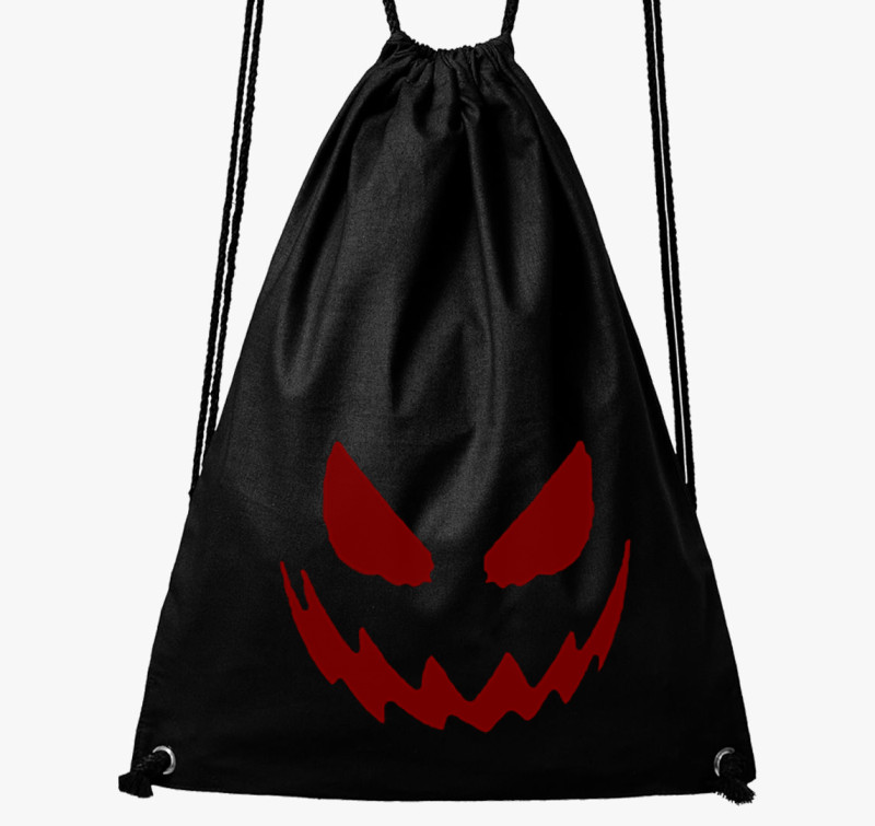 Halloween smile tornazsák — Fekete
