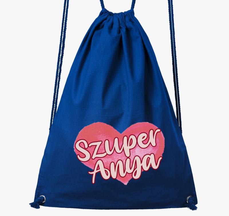 Anyák napi Szuper anya tornazsák — Királykék