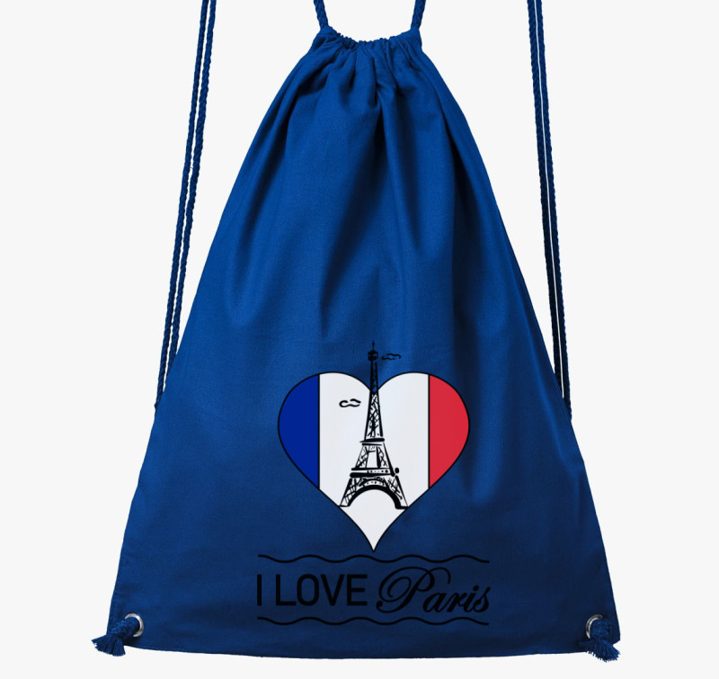 I love Paris tornazsák — Királykék