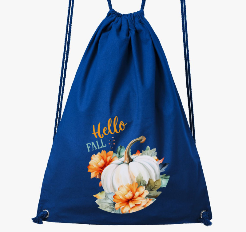 Hello fall pumpkin tornazsák — Királykék