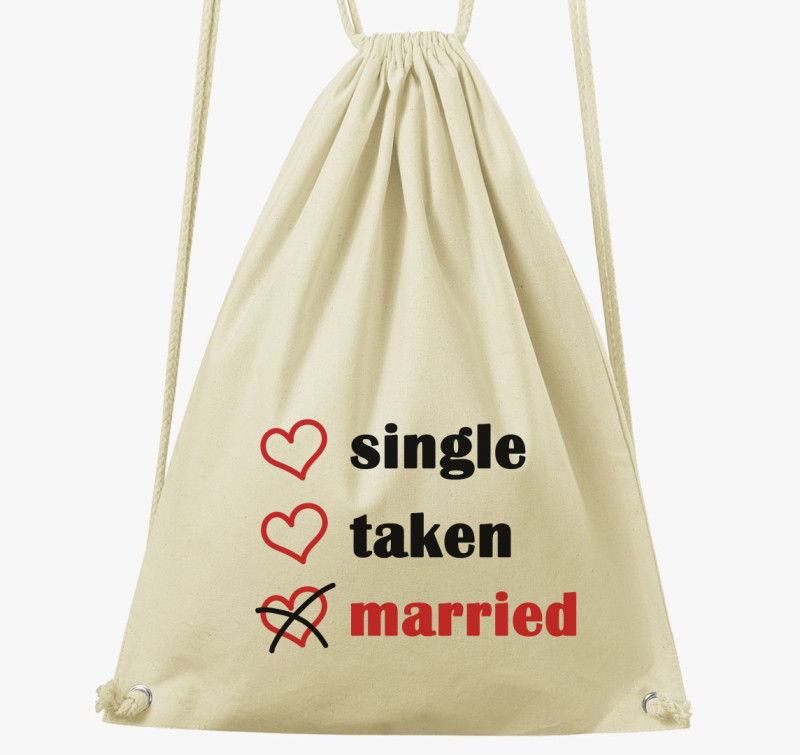 Single Taken Married tornazsák — Natúr