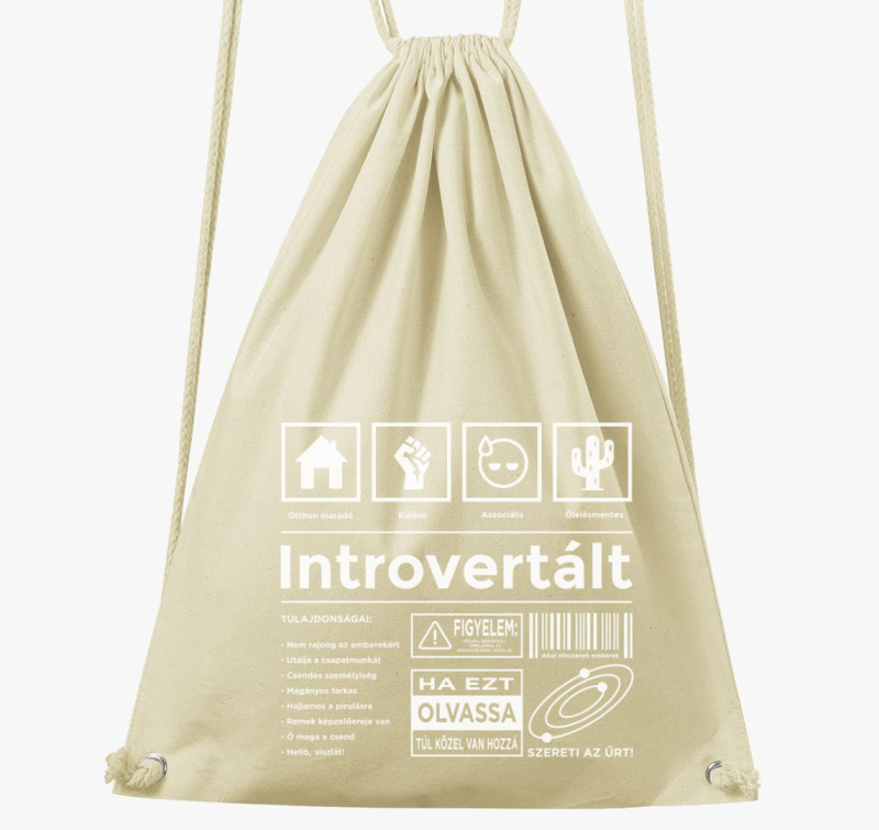 Introvertált vicces tornazsák — Natúr