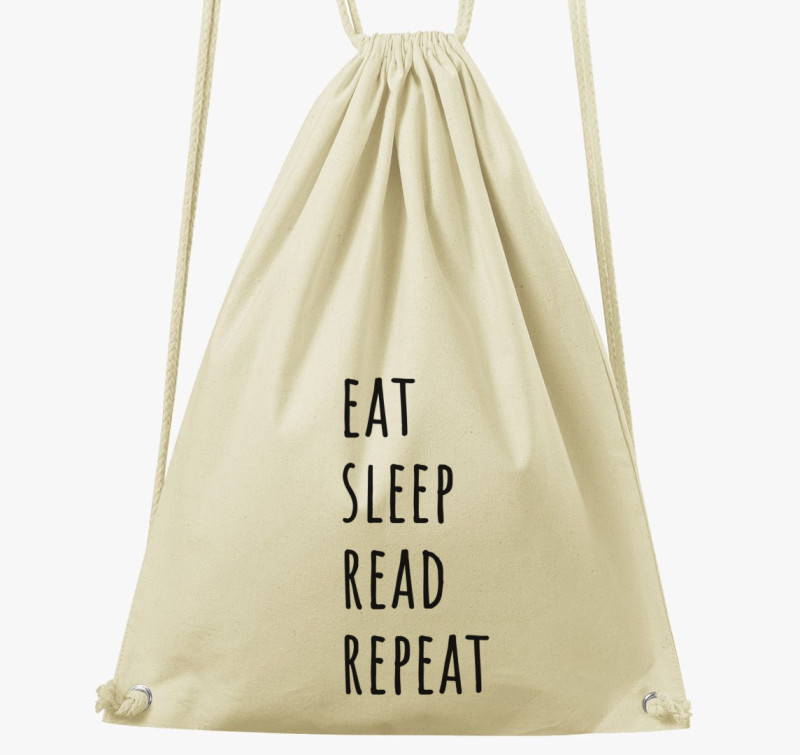 Eat Sleep Read tornazsák — Natúr