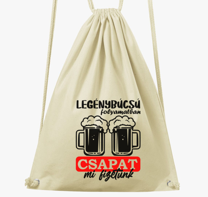Legénybúcsús Csapat 2 tornazsák — Natúr