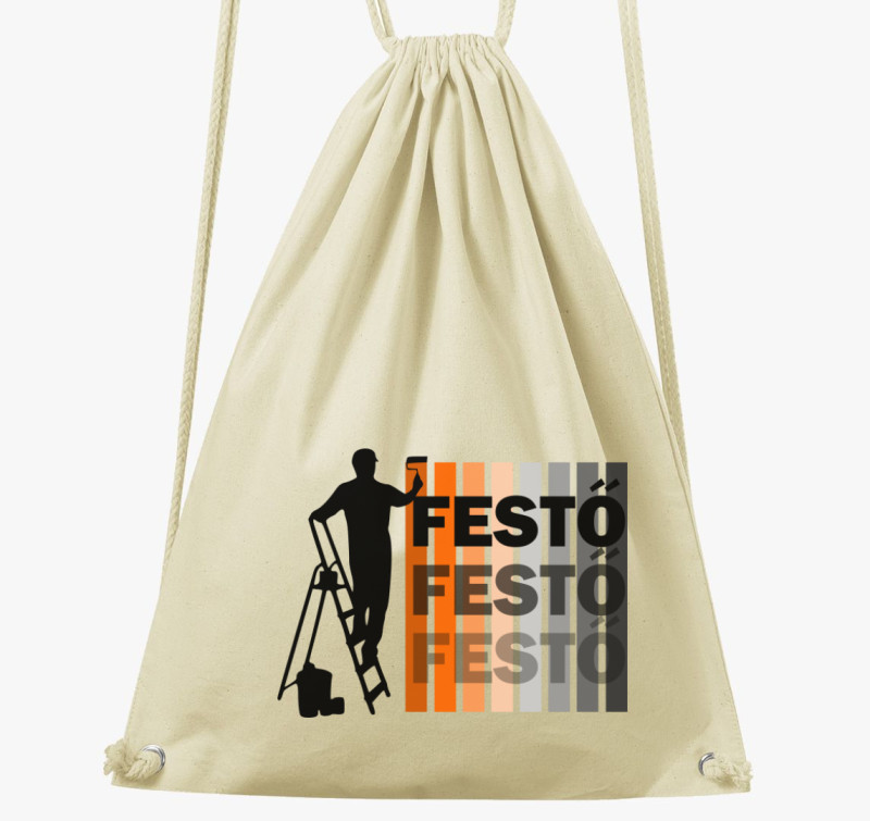 Festő mintás tornazsák — Natúr