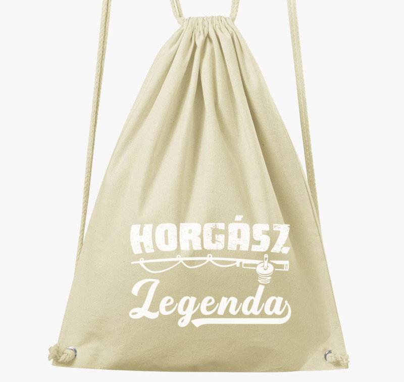 Horgász legenda tornazsák — Natúr