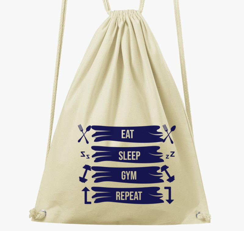 Eat sleep gym repeat tornazsák — Natúr