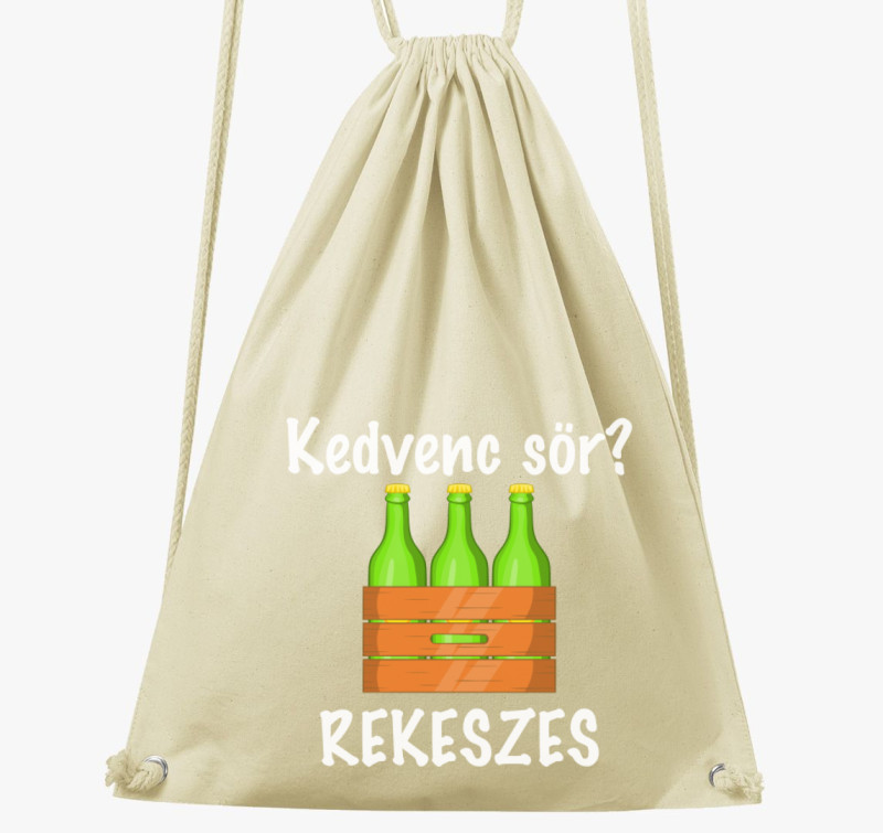 Kedvenc sör? rekeszes tornazsák — Natúr