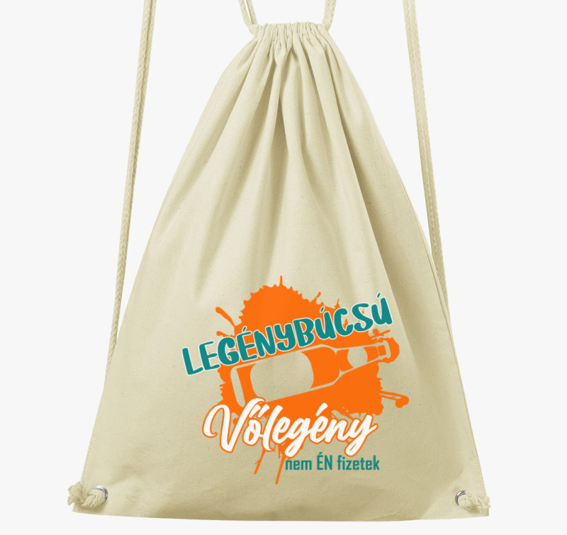 Legénybúcsús Vőlegény minta tornazsák — Natúr