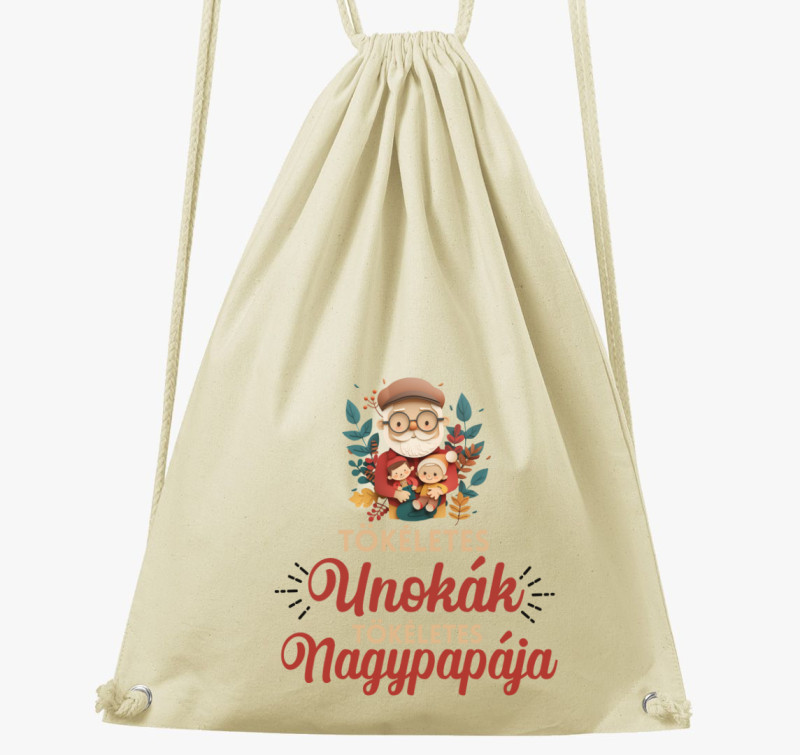 Tökéletes unokák tökéletes nagypapája tornazsák — Natúr