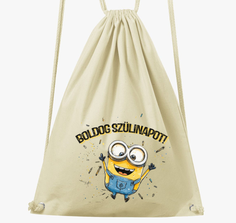 Minion Szülinap tornazsák — Natúr