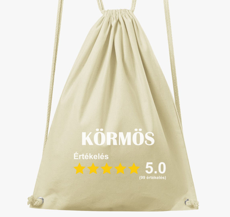 Körmös értékelős tornazsák — Natúr