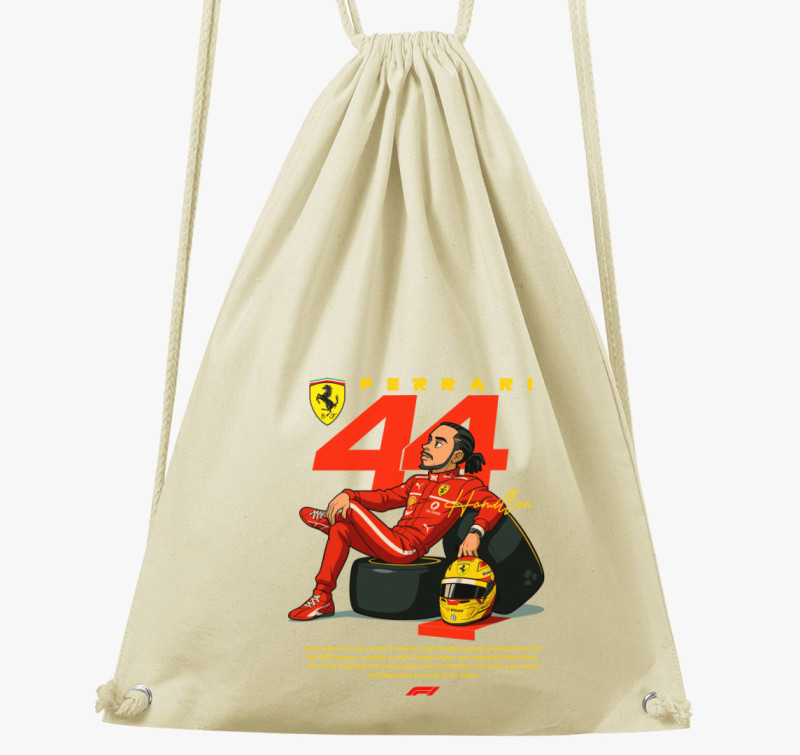 Lewis Hamilton Ferrari Rajz tornazsák — Natúr
