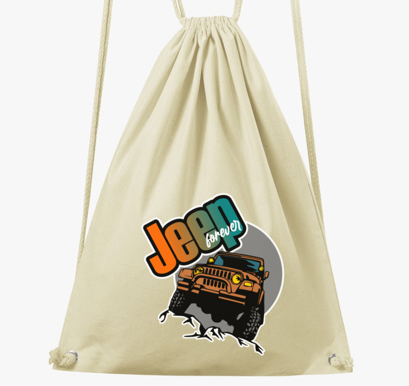 Jeep forever mintás tornazsák — Natúr