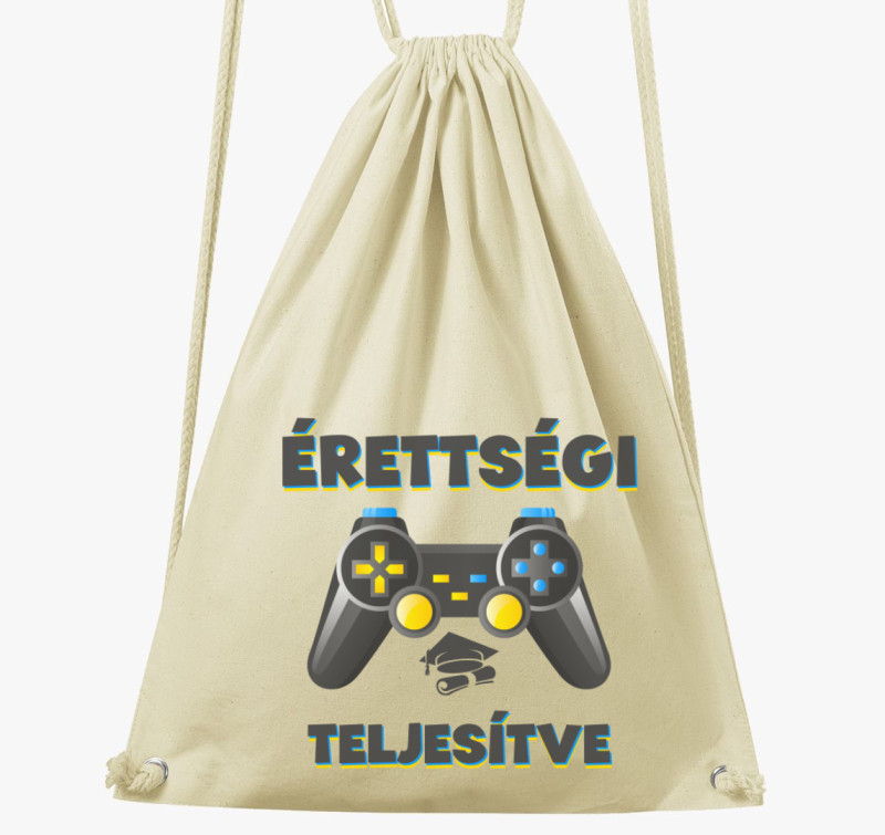Érettségi teljesítve gamer tornazsák — Natúr