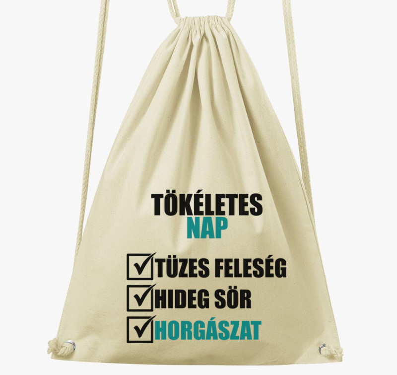 Tökéletes nap a horgászatra tornazsák — Natúr