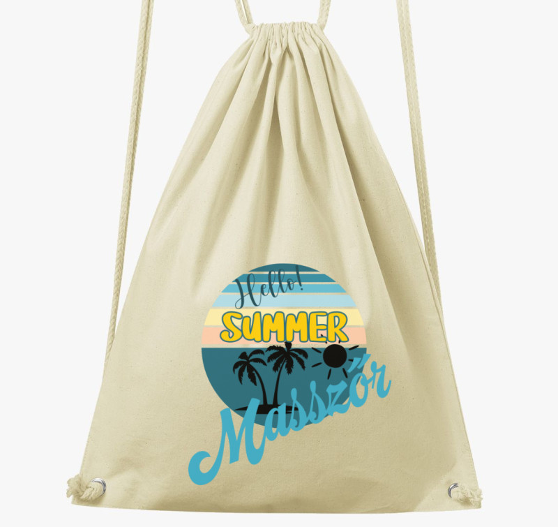 Hello Summer masszőr tornazsák — Natúr
