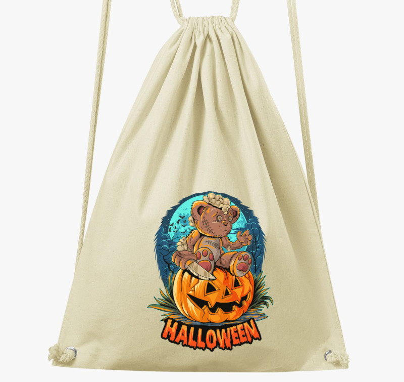 Teddy macis halloweeni tornazsák — Natúr