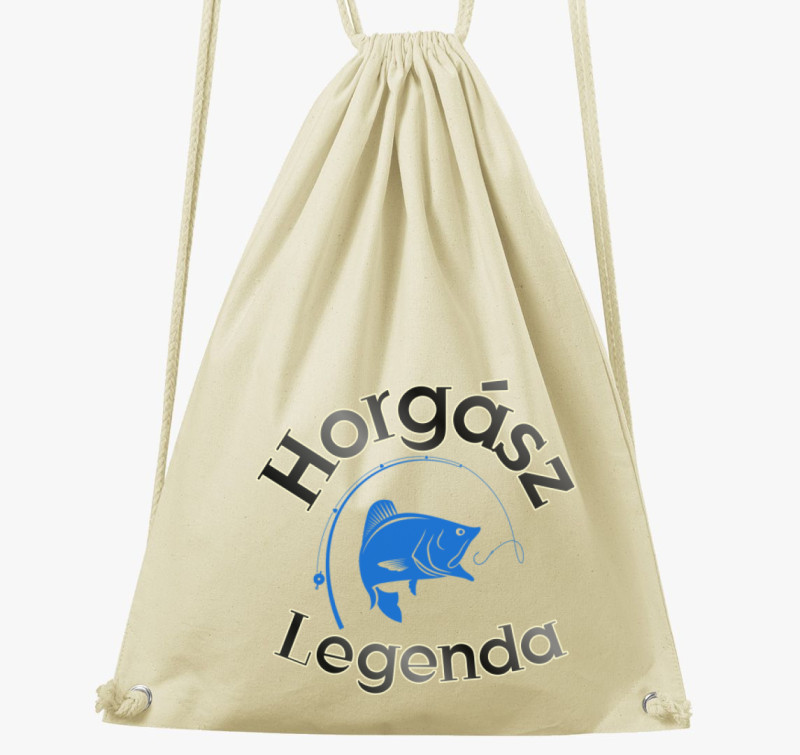 Horgász legenda tornazsák — Natúr
