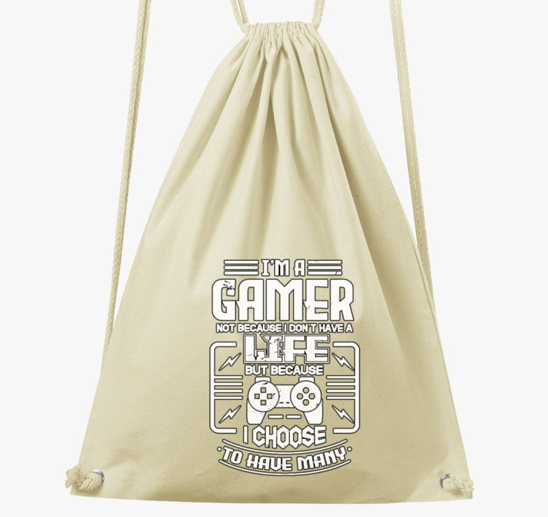 Gamer élet tornazsák — Natúr