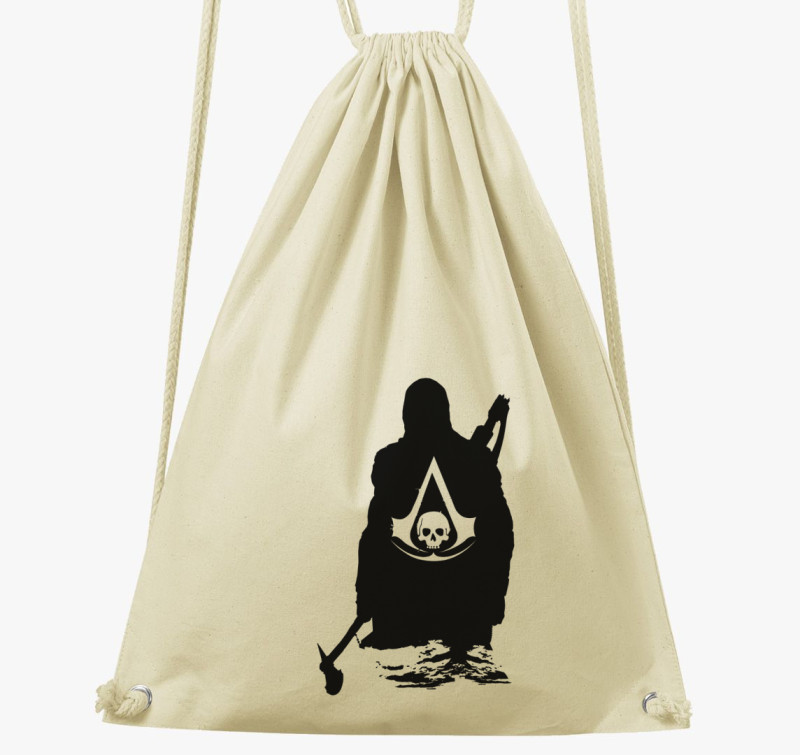 Assassins Creed sziluett mintájú tornazsák — Natúr