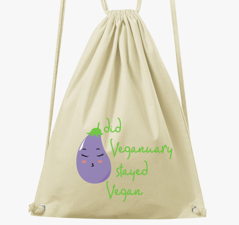Did Veganuary padlizsános (zöld betűs) tornazsák — Natúr