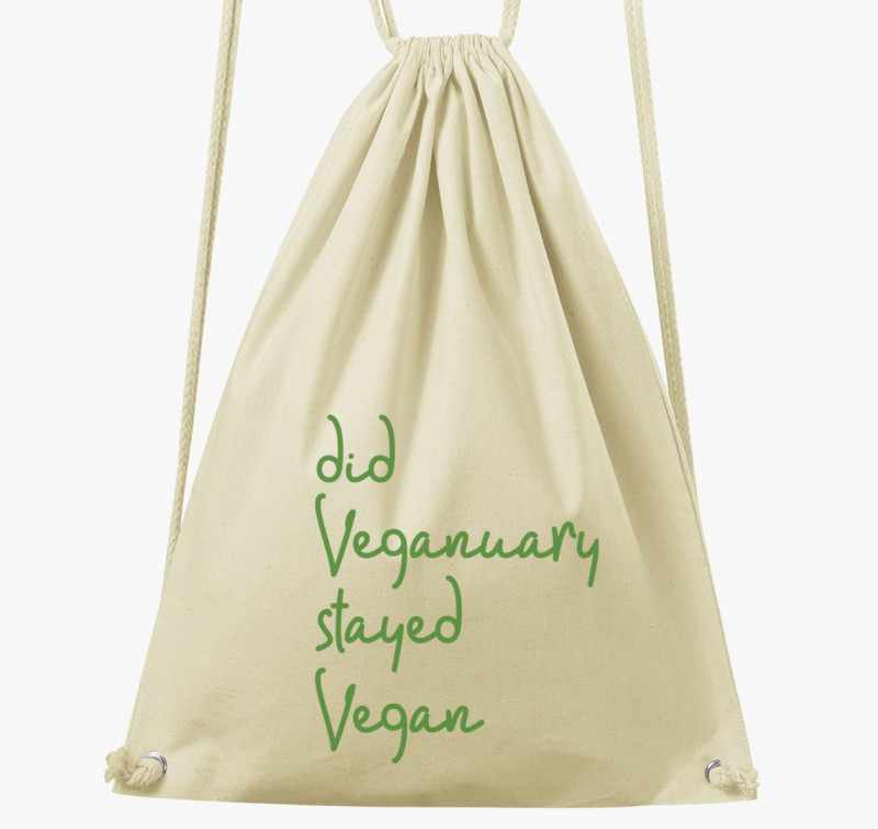 Did Veganuary (dőlt zöld betűs) tornazsák — Natúr