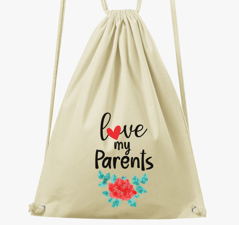 Love my Parents tornazsák — Natúr