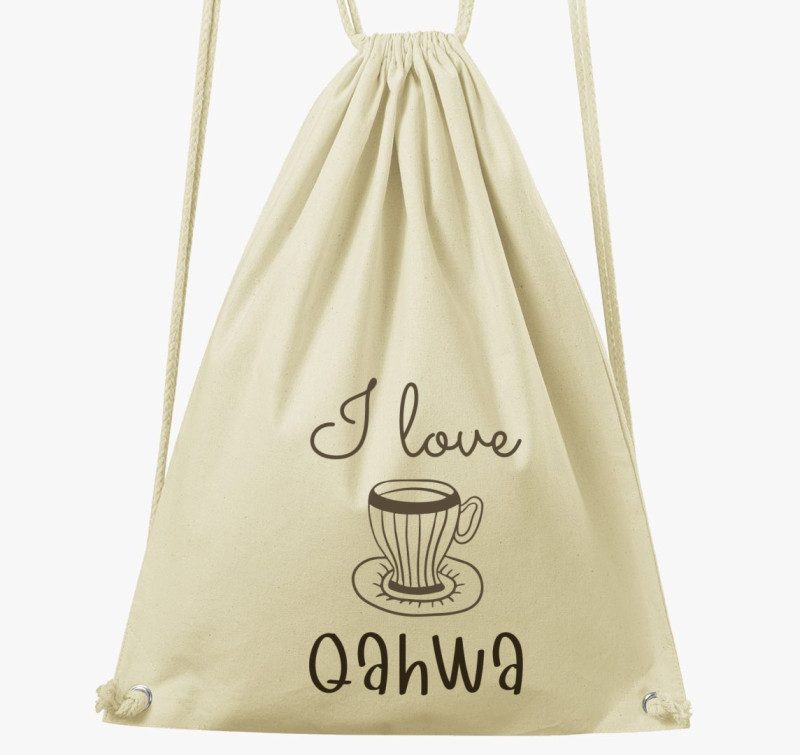 I love Qahwa - török/arab kávé tornazsák — Natúr
