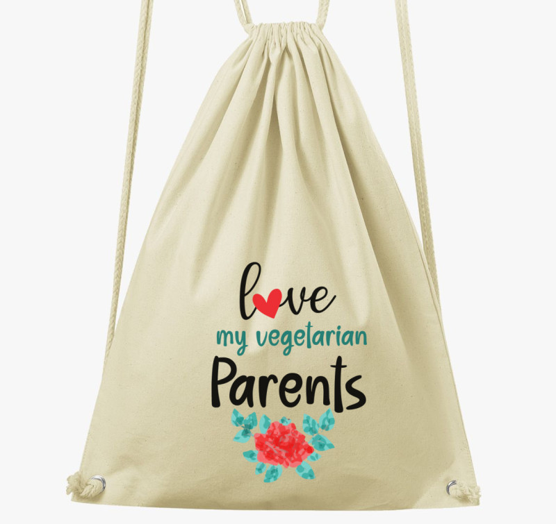 Love my Vegetarian Parents tornazsák — Natúr