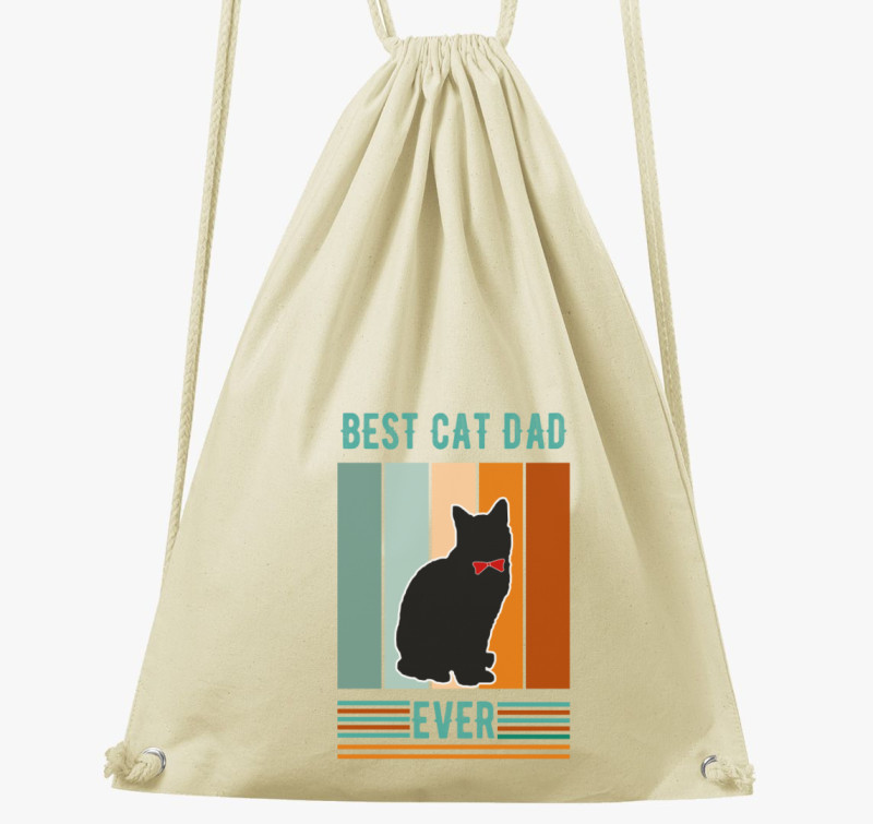 Best Cat Dad tornazsák — Natúr