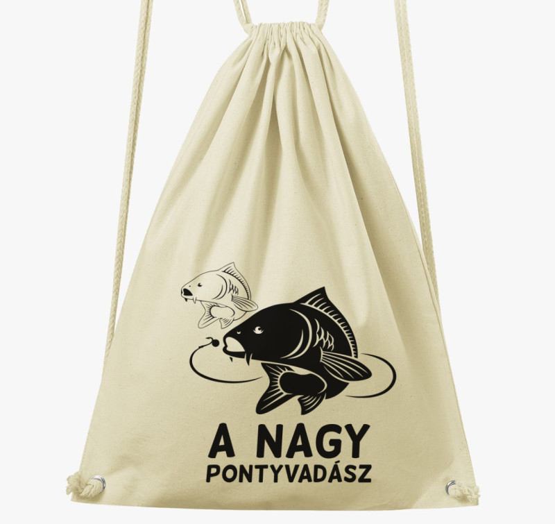 A nagy pontyvadász horgász tornazsák — Natúr