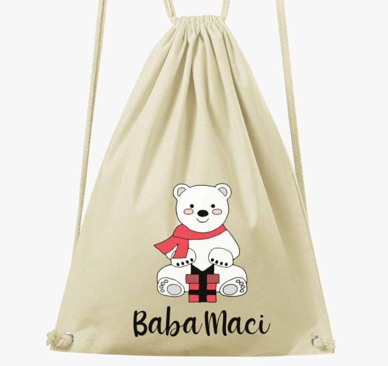 Baba maci karácsonyi tornazsák — Natúr