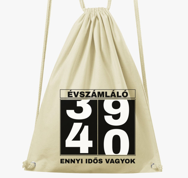 Évszámláló 40 éves szülinapi póló — Natúr