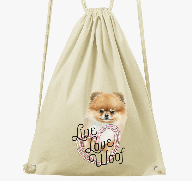 Pomerániai Spicc woof tornazsák — Natúr