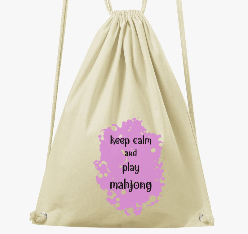 Keep calm mahjong pink tornazsák — Natúr