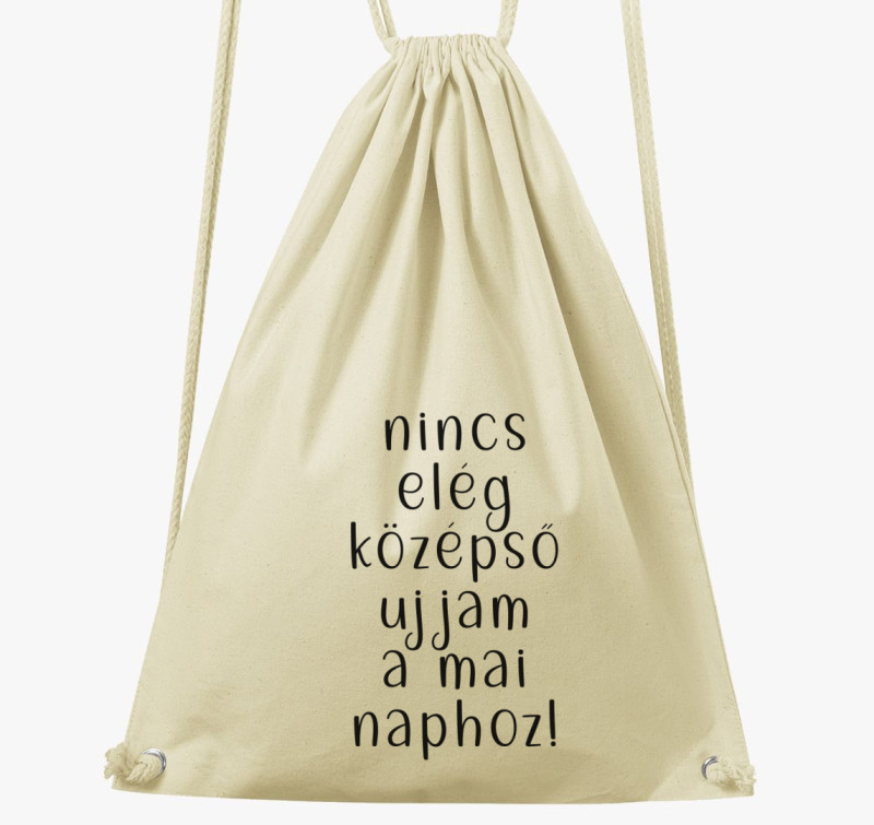 Középső ujj tornazsák — Natúr