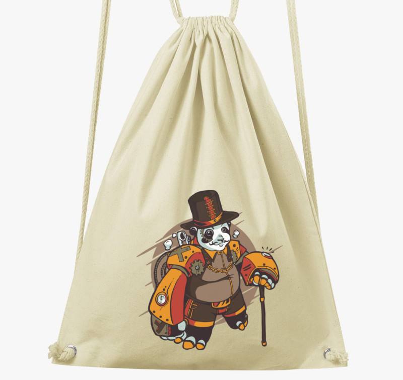 Steampunk Panda tornazsák — Natúr