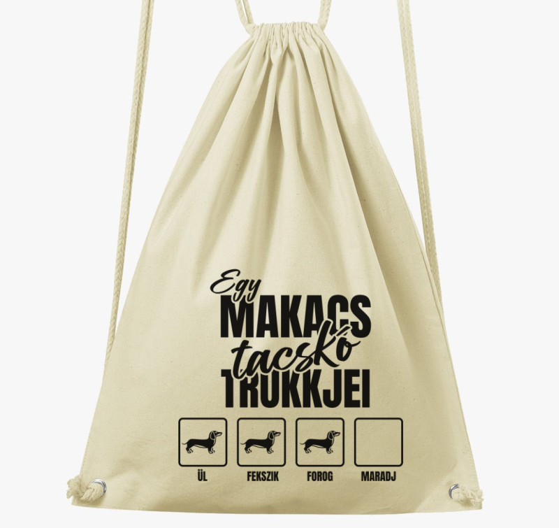 Egy makacs tacskó trükkjei tornazsák — Natúr